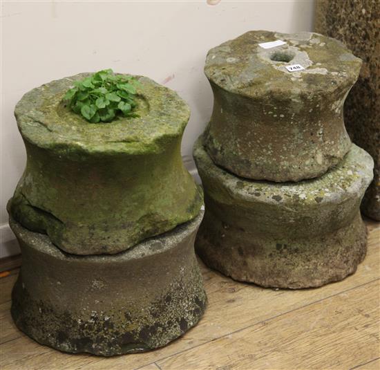 Four needle stones W.30cm